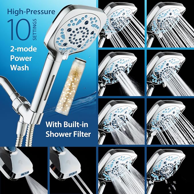 AquaCare High Pressure 10 Spray Mode Filtered Showerhead - Image 4
