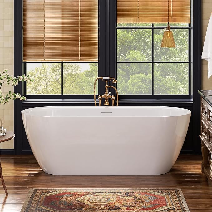 67" Acrylic Freestanding Bathtub, Deep Soaking Tub by AHNDL