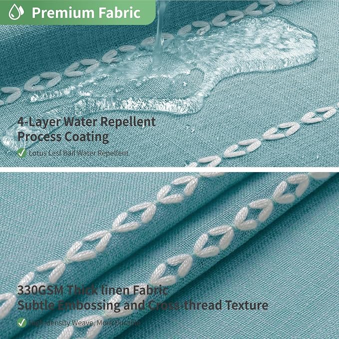 No Hook Long Shower Curtain Set - Image 3