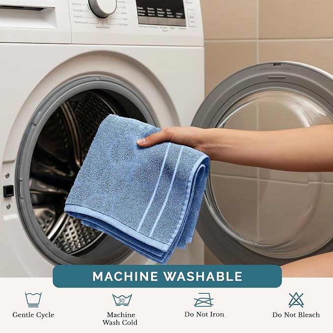 Casa Platino 100% Cotton Wash Cloths 12 Pack - Image 7