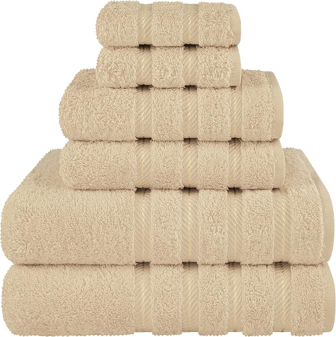 American Soft Linen Luxury 6 Piece Towel Set, 2 Bath Towels 2 Hand Towel 2 by AmericanSoftLinen
