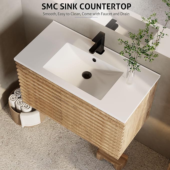 eclife 36" Floating Bathroom Vanity - Image 5