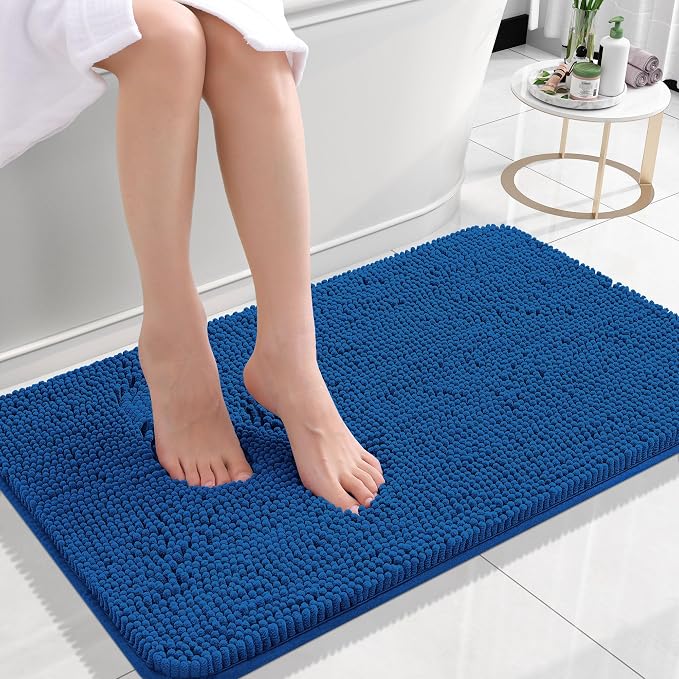OLANLY Bathroom Rugs 24x16, Extra Soft Absorbent Chenille Bath Rugs, Rubber by OLANLY