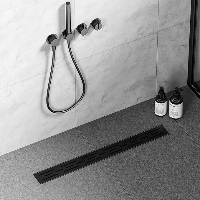 Neodrain 32 in Matte Black Linear Shower Drain, Rectangular Linear Shower Drain - Image 3
