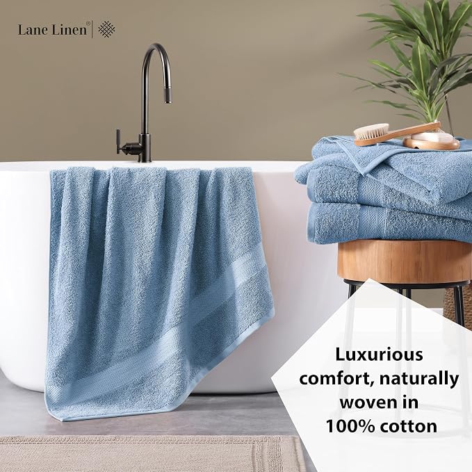 LANE LINEN 100% Ring Spun Cotton 4 Pack Bath Towels - Image 4