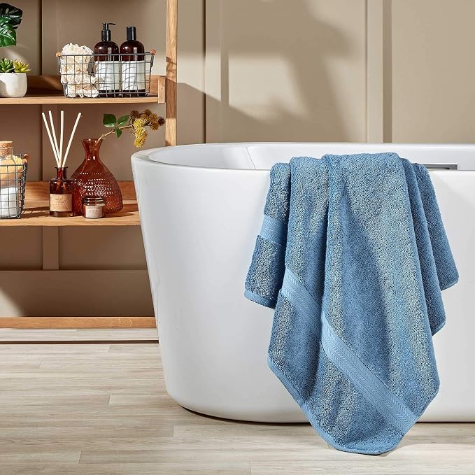 Christy Renaissance 6 Piece Blue Towel Set | 100% Egyptian Cotton | Luxury - Image 4