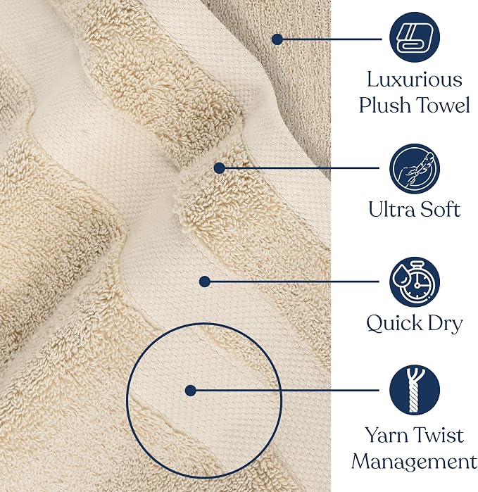 Delara Organic Cotton Luxuriously Plush Hand Towel Pack of 2 | GOTS & OEKO-TEX - Image 2