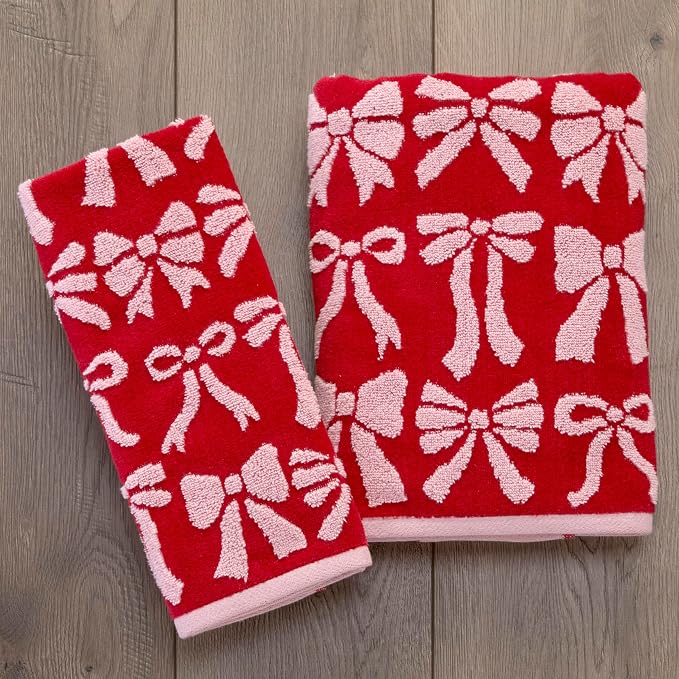 SKL Home Bow Jacquard 100% Cotton Premium 2-Piece Hand Towel Set, 500 GSM - Image 4