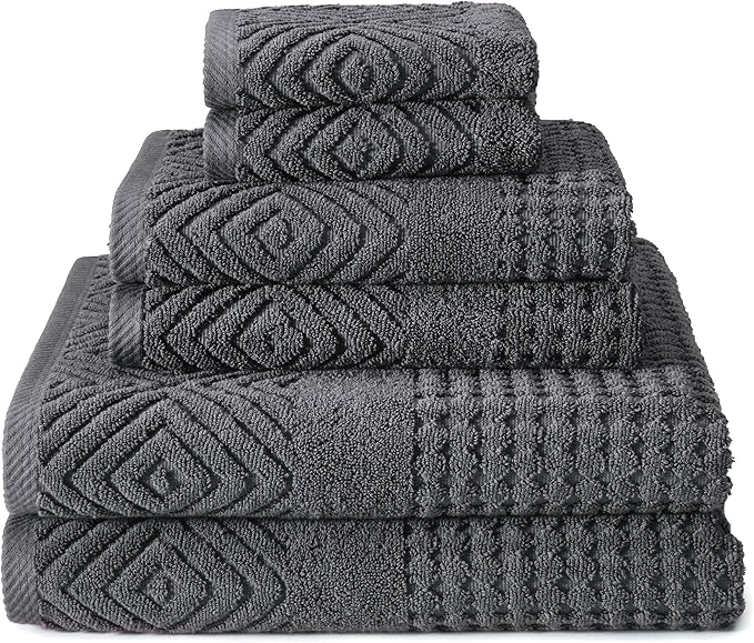 Texere 100% Organic Cotton Diamond Jacquard 700 GSM Luxury Bath Towel Sets by TexereSilk