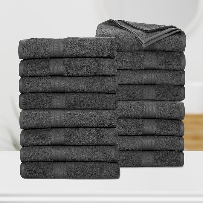 Ample Decor Bath Towels Pack of 16 600 GSM 100% Cotton, Absorbent Soft Premium - Image 2