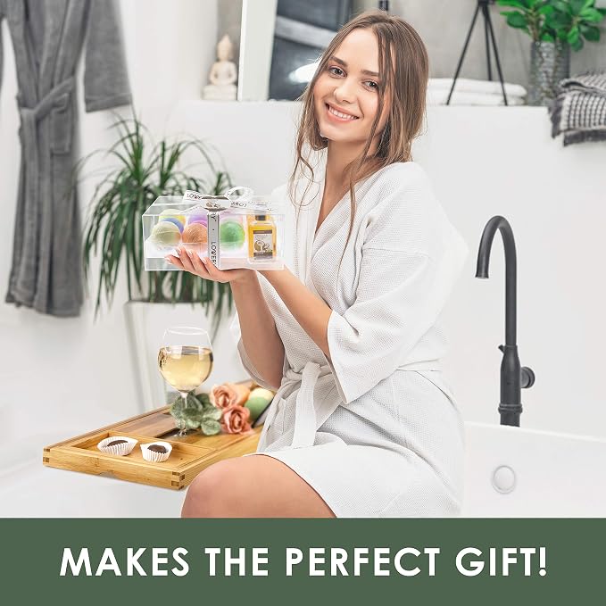 from Son, Premium Bamboo Bathtub Caddy Tray Gift Set - Image 7