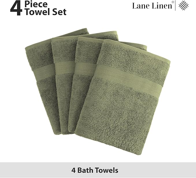 Lane Linen 100% Cotton 4 Pack Bath Towels - Image 3