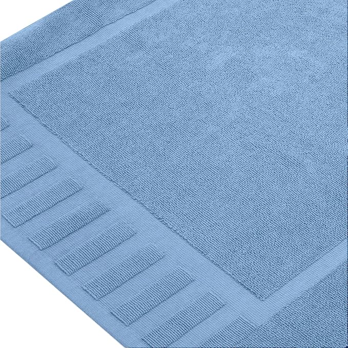 White Classic Luxury Bath Mat Floor Towel Set - Image 2