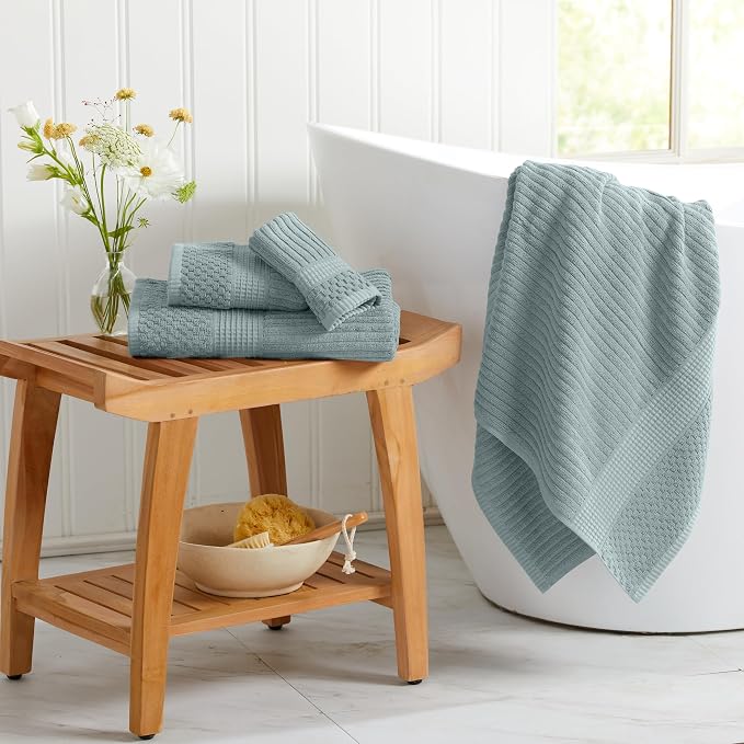 Springtree Home 100% Cotton Bath Towel Set of 4 | Super Soft & Absorbent - Image 6
