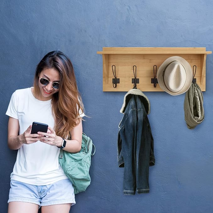 HBCY Creations Rustic Wall Mounted Coat Rack - Image 8