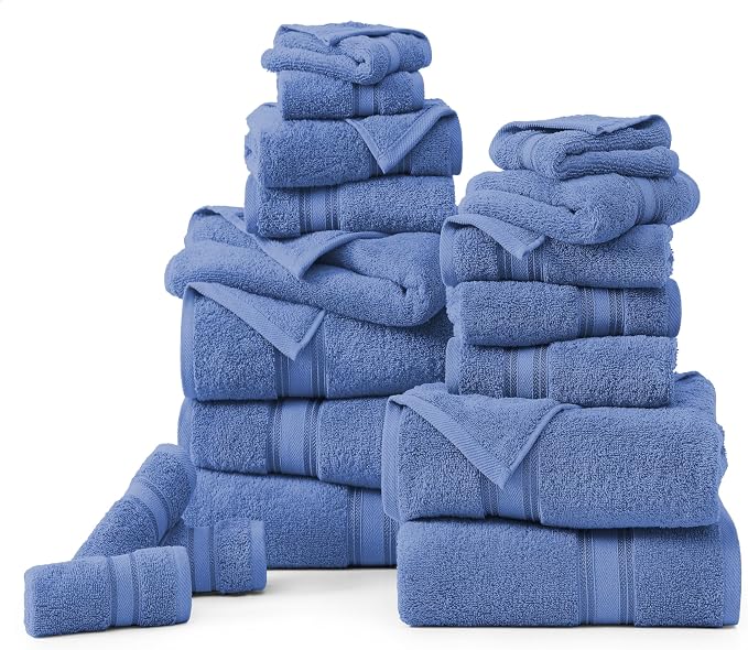 LANE LINEN Bathroom Towels Set of 18 – Zero Twist, 100% Mercerized Cotton - Image 2
