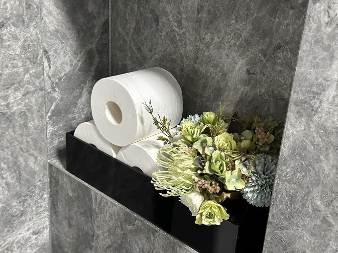 IEEK Toilet Paper Holder with Storage Acrylic Basket, Modern Tank Tray with - Image 4