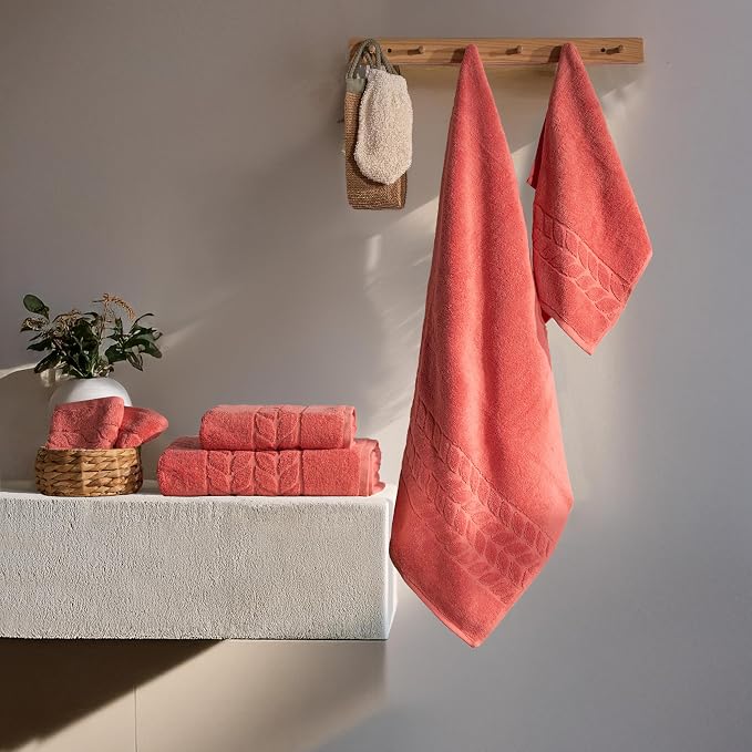 BAGNO MILANO Organic Turkish Cotton Bath Towels, Luxury Jacquard Collection - Image 6