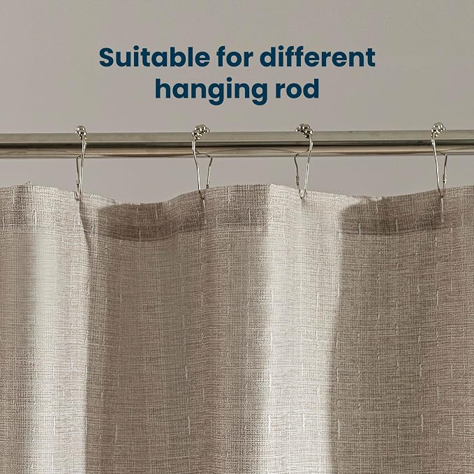 SLEEP ZONE Beige Shower Curtain Waterproof Curtains - Image 5