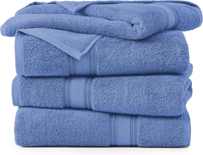 LANE LINEN 100% Cotton 4 Pack Bath Towels - Image 2