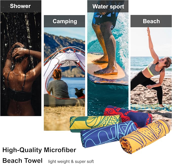 4Monster Microfiber Beach Towel Quick Dry, Super Absorbent Lightweight Travel - Image 7