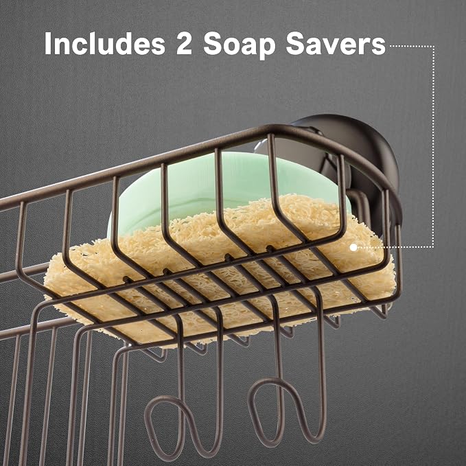 HASKO 2 Pack Shower Caddy Suction Cup - Image 3