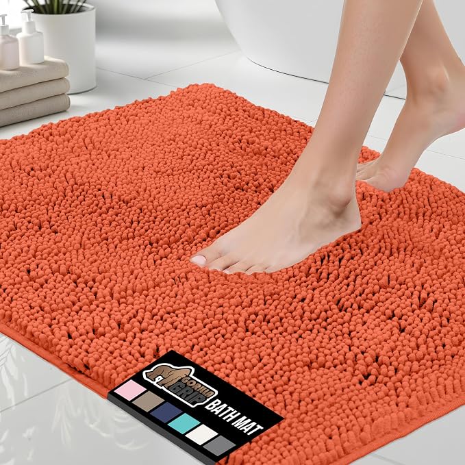 GORILLA GRIP Bath Rug Mat, Thick Soft Absorbent Chenille, Quick Dry Microfiber by GorillaGrip