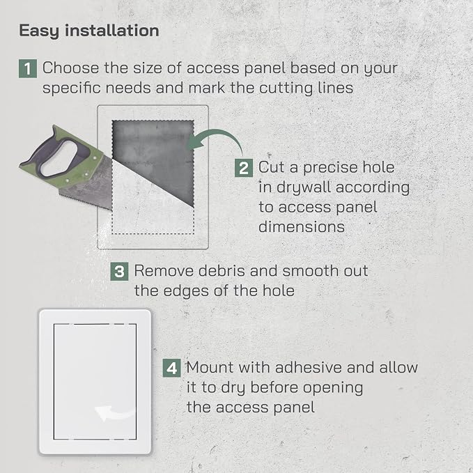 Vent Systems White ABS Plastic Access Panel 6 x 8 Inch - Image 4