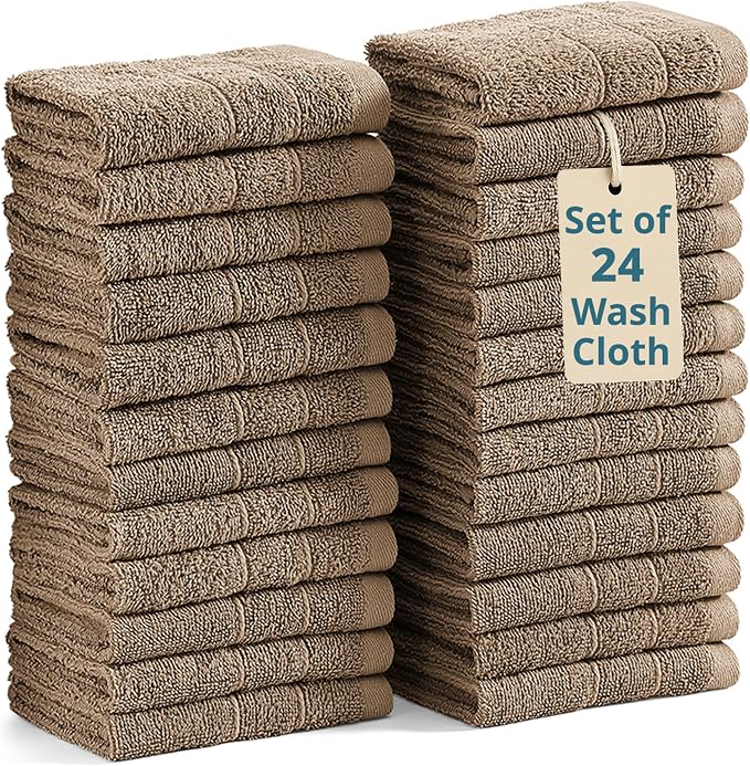 Casa Platino Washcloths 24 Pack by CasaPlatino