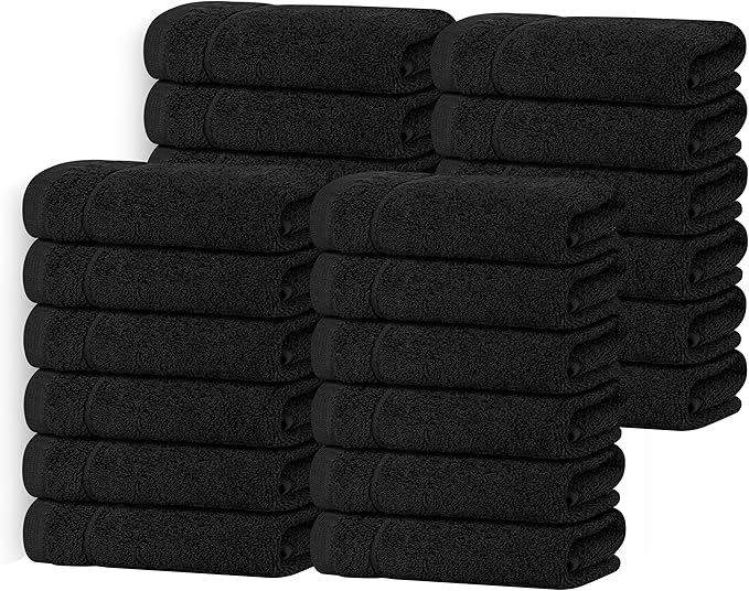 Tens Towels Pack of 24 Washcloths, 12 x 12 Inches, Lighter Weight, Quick to Dry by TensTowels