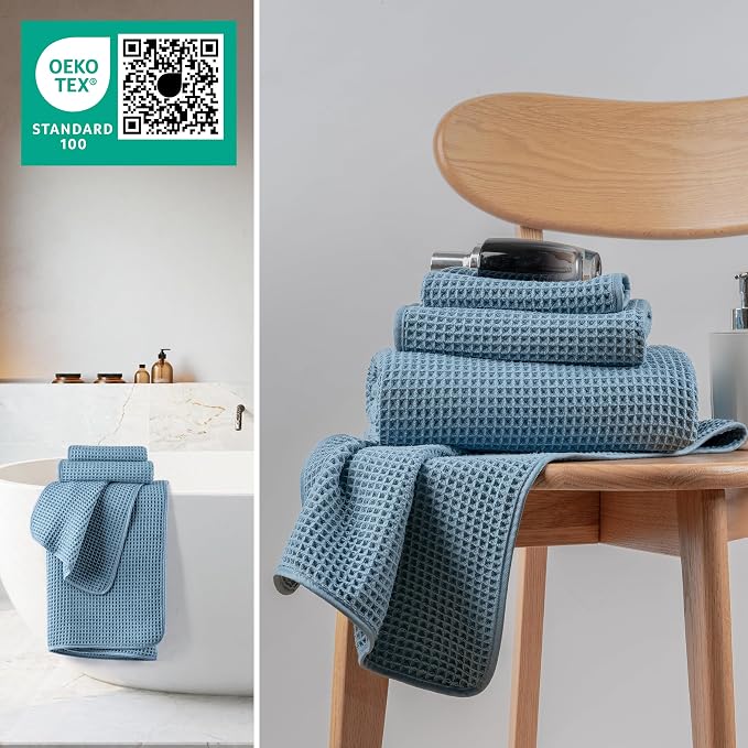 New Microfiber Waffle Bath Towels, 3 Pieces, Fast Drying, Lint Free, Includes - Image 4