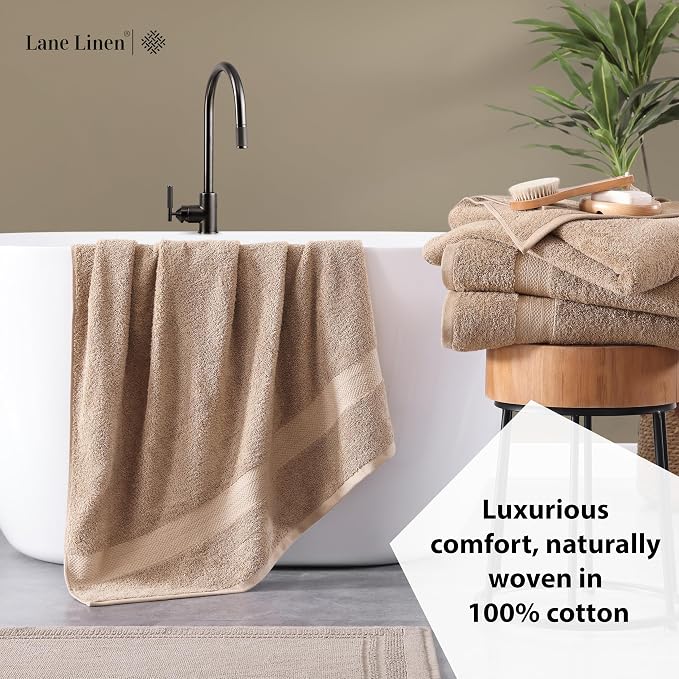LANE LINEN 100% Natural Cotton Bath Sheets 2 Pack - Image 4