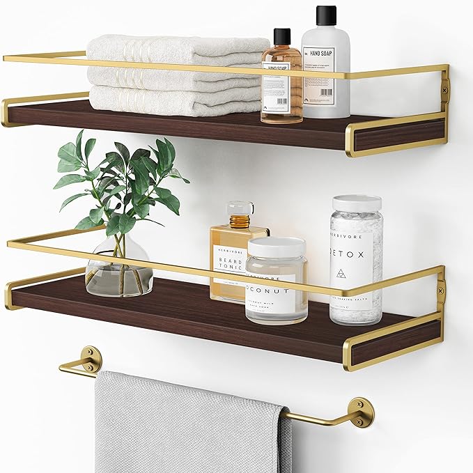 Floating Shelves Bathroom Shelves Over Toilet Set of 2, Bathroom Wall Shelves by Forbena