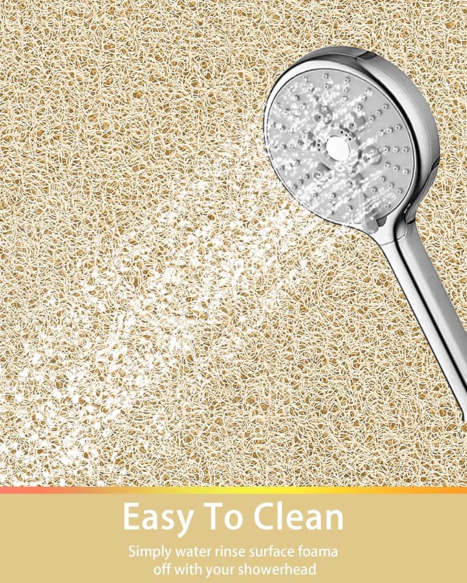 Beige Non Slip Square Shower Mat 24x24 Inch - Image 9
