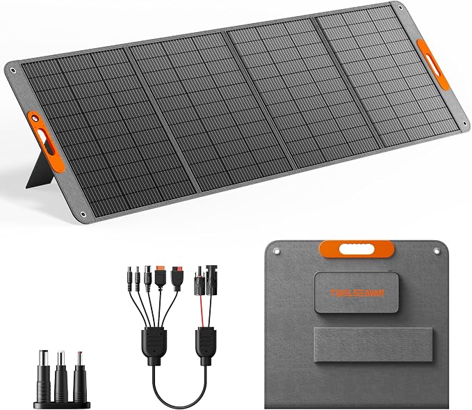400W Portable Solar Panel for Power Station, 24% High Efficiency Lightweight by TWELSEAVAN