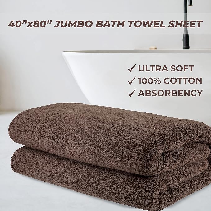 Cotton Paradise 100% Cotton 40x80 Oversized Bath Sheet, Extra Large Turkish - Image 2