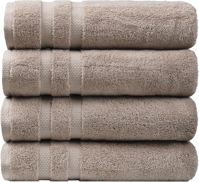 SOFE H&L | Olea Luxury Cotton Turkish Bath Towels Set of 4 Sand | Premium by SOFEHomeLiving