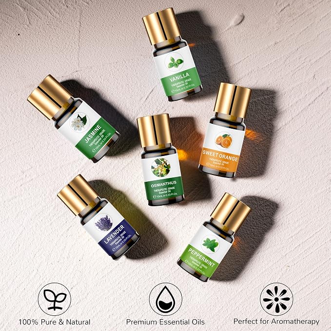 Essential Oils Set, 100% Organic Essential Oil, Ylang Ylang, Tea Tree, - Image 2