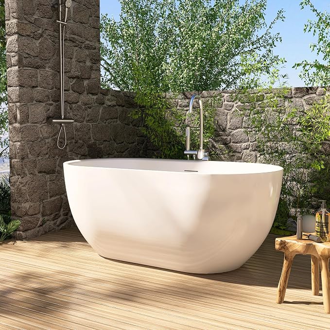 59" Acrylic Free Standing Tub, Stand Alone Tub, Freestanding Bathtub, Soaking by YinzanwBathtub