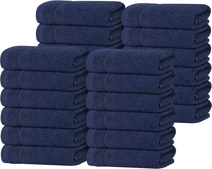 Tens Towels Pack of 24 Washcloths, 12 x 12 Inches, Lighter Weight, Quick to Dry by TensTowels