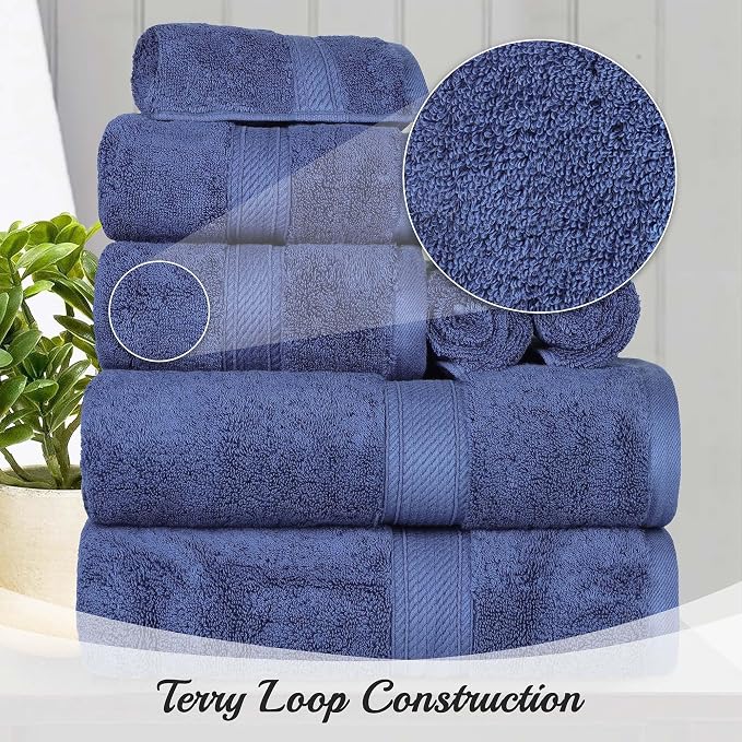Superior Egyptian Cotton Pile Bath Towel Set of 4, Ultra Soft Luxury Towels - Image 3