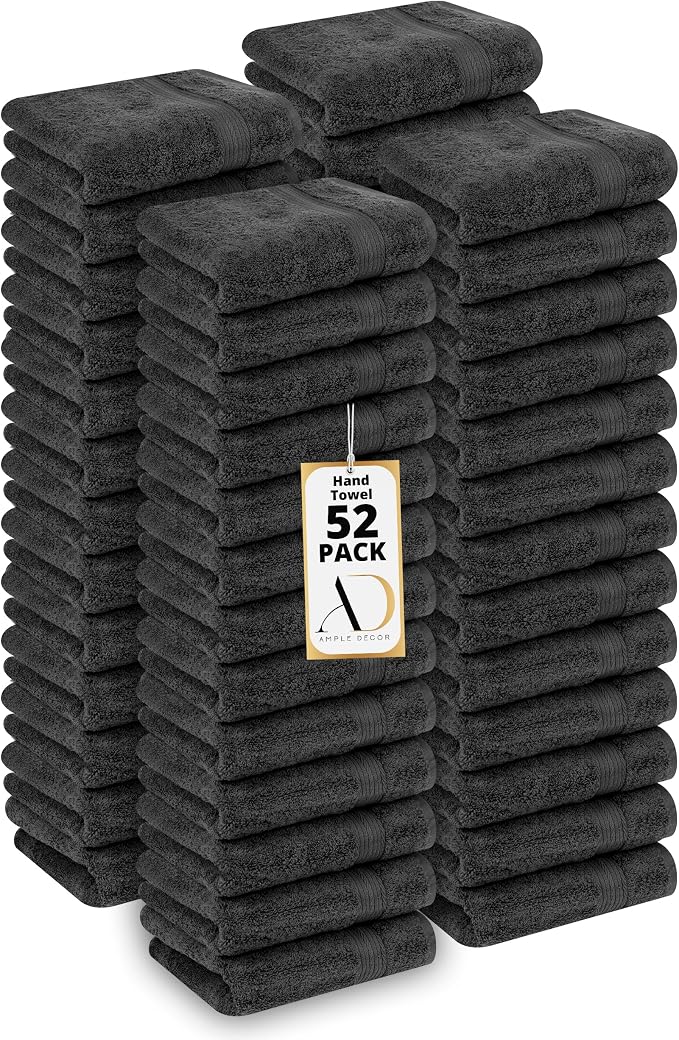 Ample Decor Hand Towels for Bathroom 18 X 28 Inch 600 GSM 100% Cotton, Soft by AmpleDecor