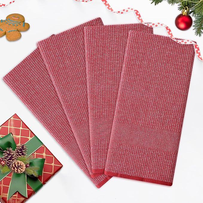 Homaxy Premium Kitchen Towels, Large Cotton Kitchen Hand Towels, Flat and Terry - Image 7