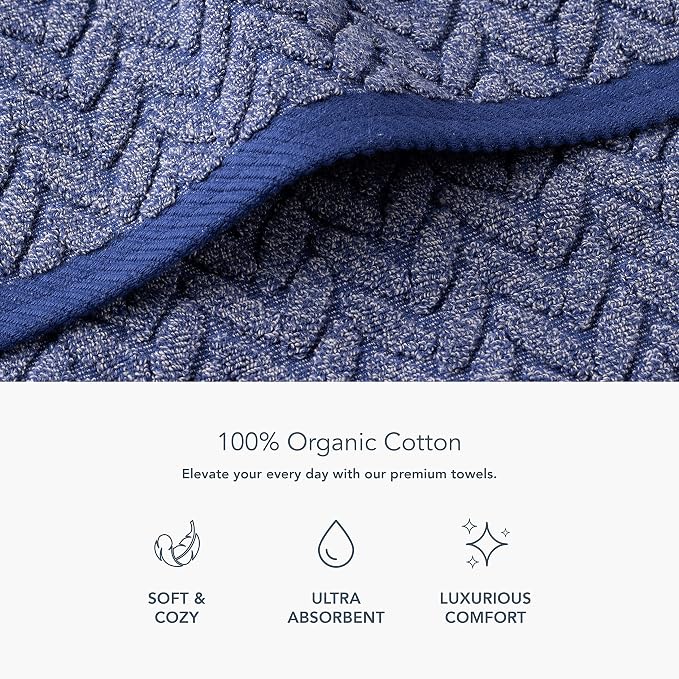 Texere 100% Organic Cotton Jacquard 650 GSM Premium Bath Towel Sets - Image 2