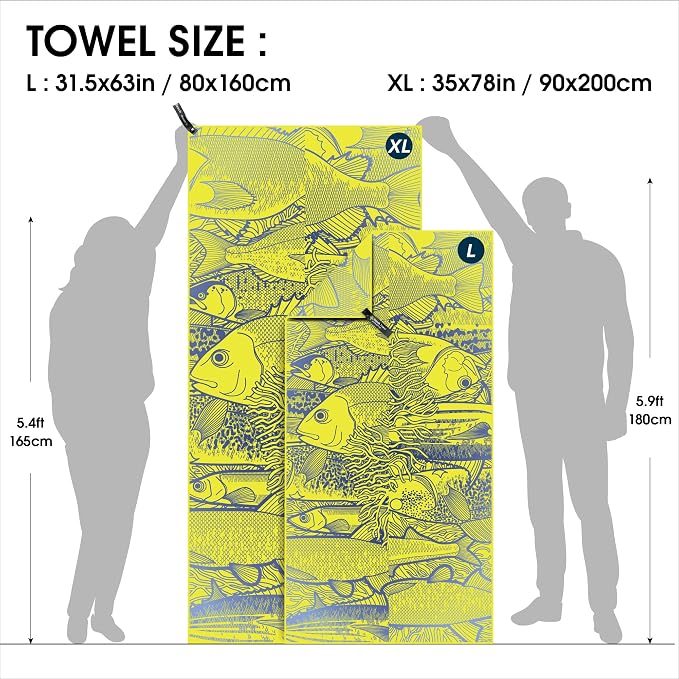 4Monster Microfiber Beach Towel Quick Dry, Super Absorbent Lightweight Travel - Image 4