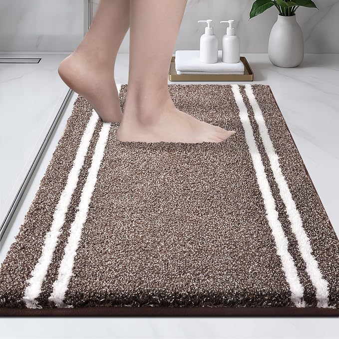 PURRUGS Bathroom Rug Non-Slip Machine Washable 20" x 30", Super Absorbent and by PURRUGS