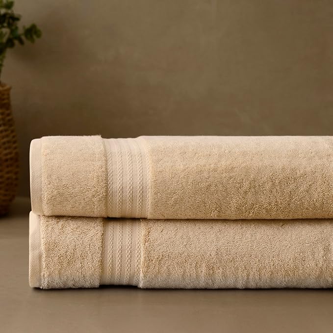 Fabdreams 100% Organic Cotton Bath Sheet Set of 2 700 GSM Oversized Towels by Fabdreams