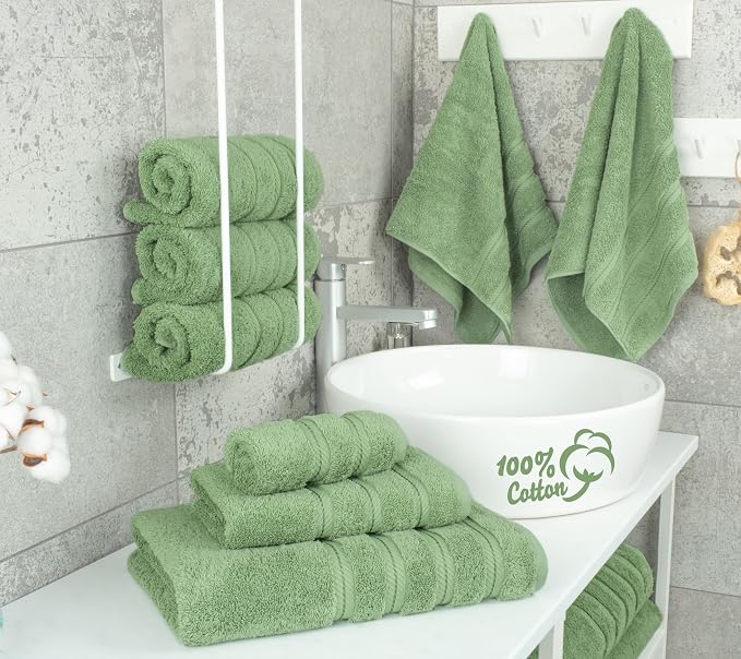 American Soft Linen Luxury 6 Piece Towel Set, 2 Bath Towels 2 Hand Towel 2 - Image 3