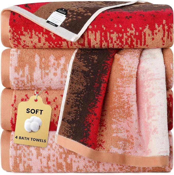 SEMAXE 4-Pack Luxury Bath Towels by SEMAXE