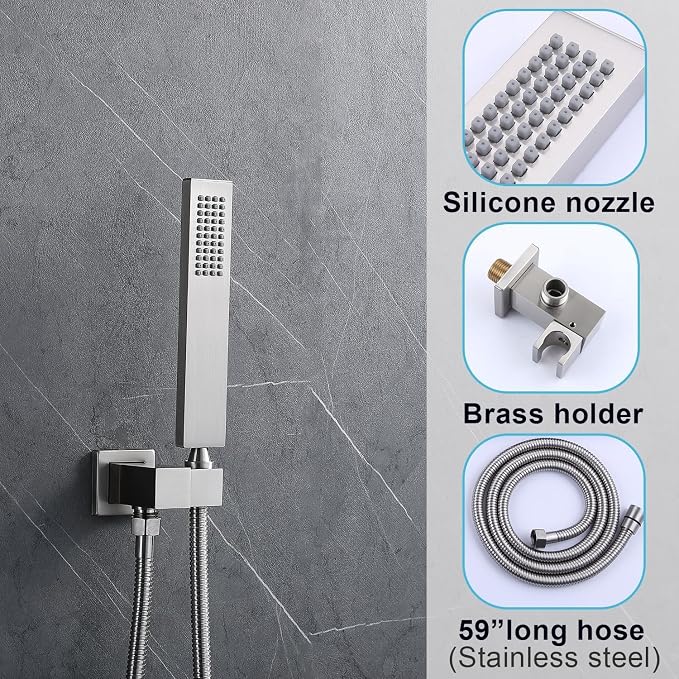 Shower System 12 Inches & 6 Inches Rainfall Shower Head System - Image 5